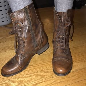 Steve Madden brown rustic combat boots
